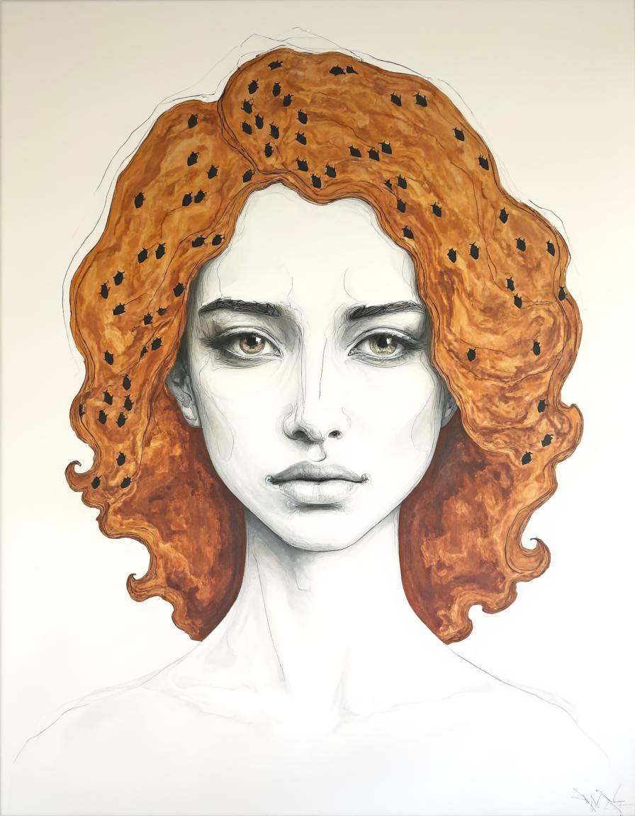 Portrait Chris Luha Art. This is a highly detailed,  realistic drawing created using a combination of pencil and digital t...