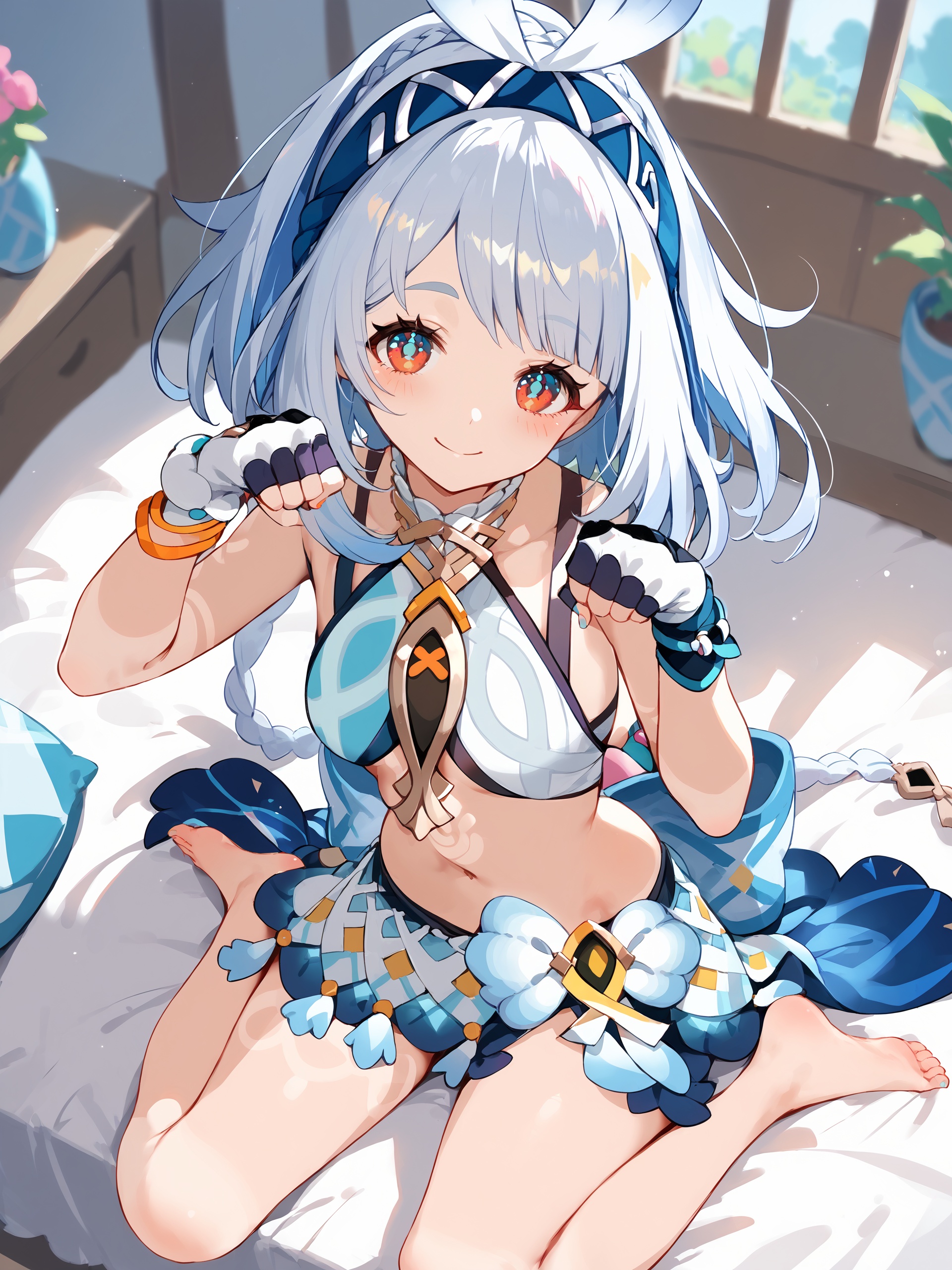 1girl,  mualani \(genshin impact\),  fingerless gloves on Tensor.Art