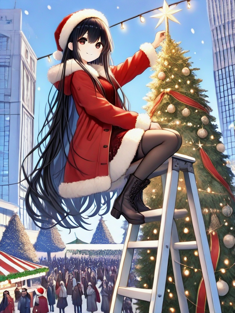 masterpiece,  best quality,  christmas tree with festive lights on Tensor.Art