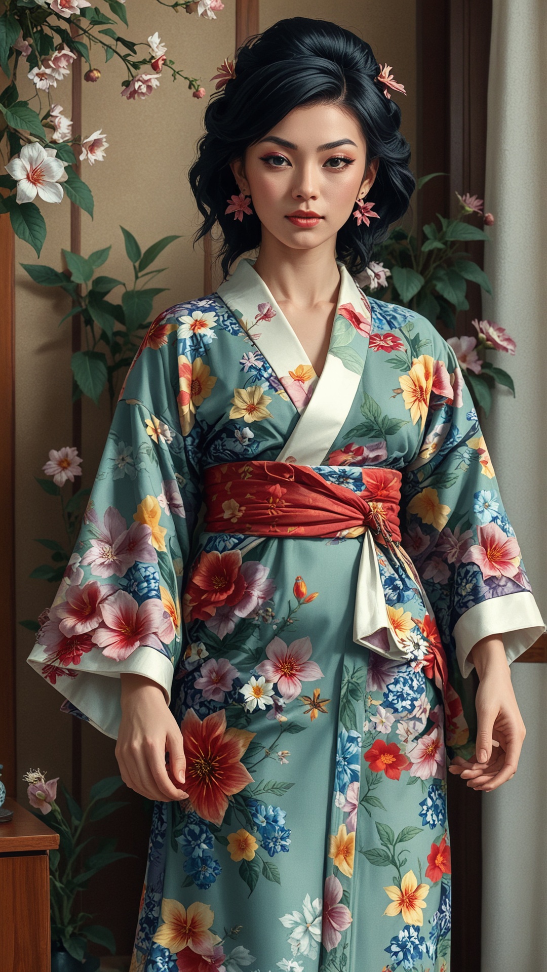 Fl0w3rGr0wnStyle Kimono on Tensor.Art