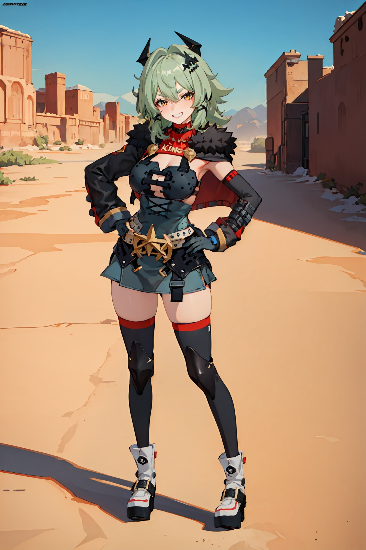 1girl,  caesar king \(zenless zone zero\),  horns on Tensor.Art