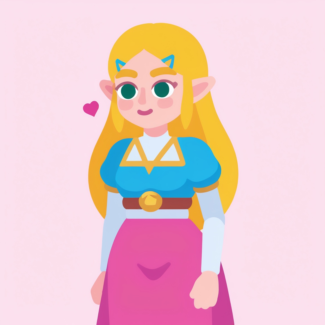 flat cartoon,  princess zelda on Tensor.Art