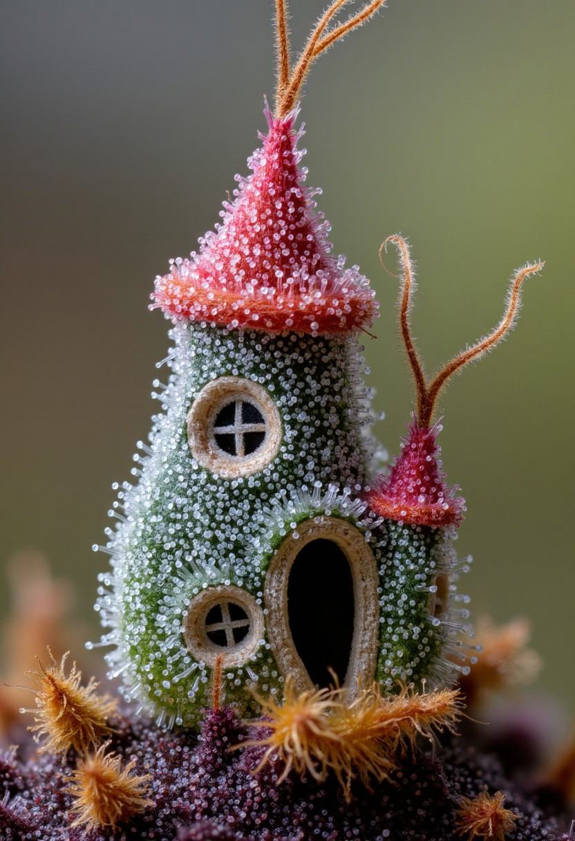 tiny house made of trichomes,  analog raw photo,  whimsical masterpiece on Tensor.Art