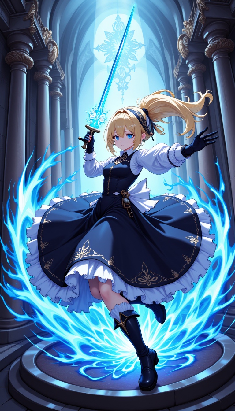 1girl,  blonde hair,  blue eyes on Tensor.Art