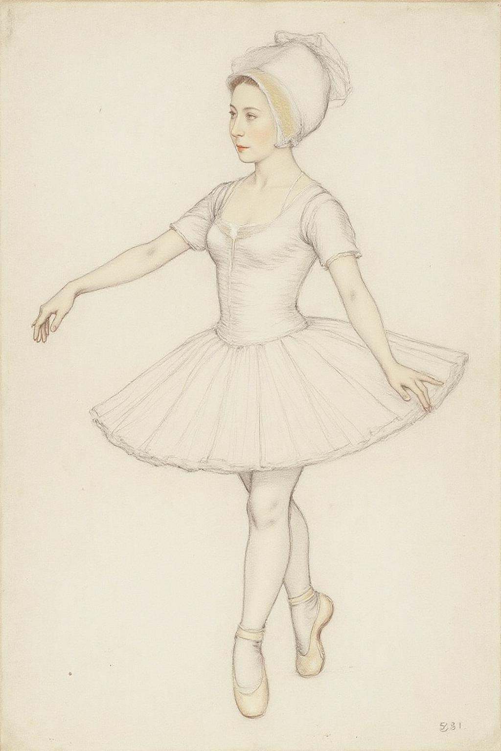 hansho1 monochromatic pencil drawing,  a ballet dancing scene from Swam Lake by Tchaikovsky on Tensor.Art