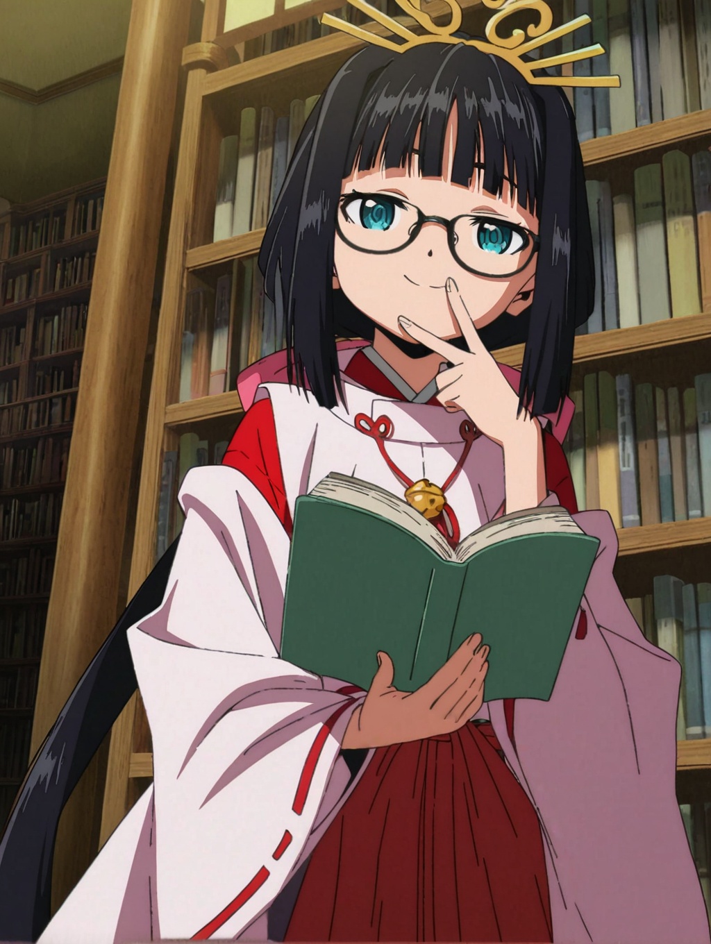 shizuku,  1girl,  library on Tensor.Art