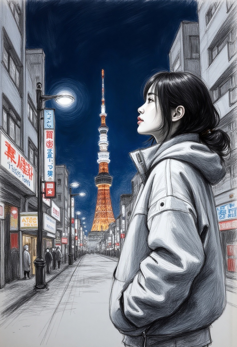 Visible pencil strokes,  intricate linework with expressive contrasts,  soft lighting with dynamic highlights on Tensor.Art