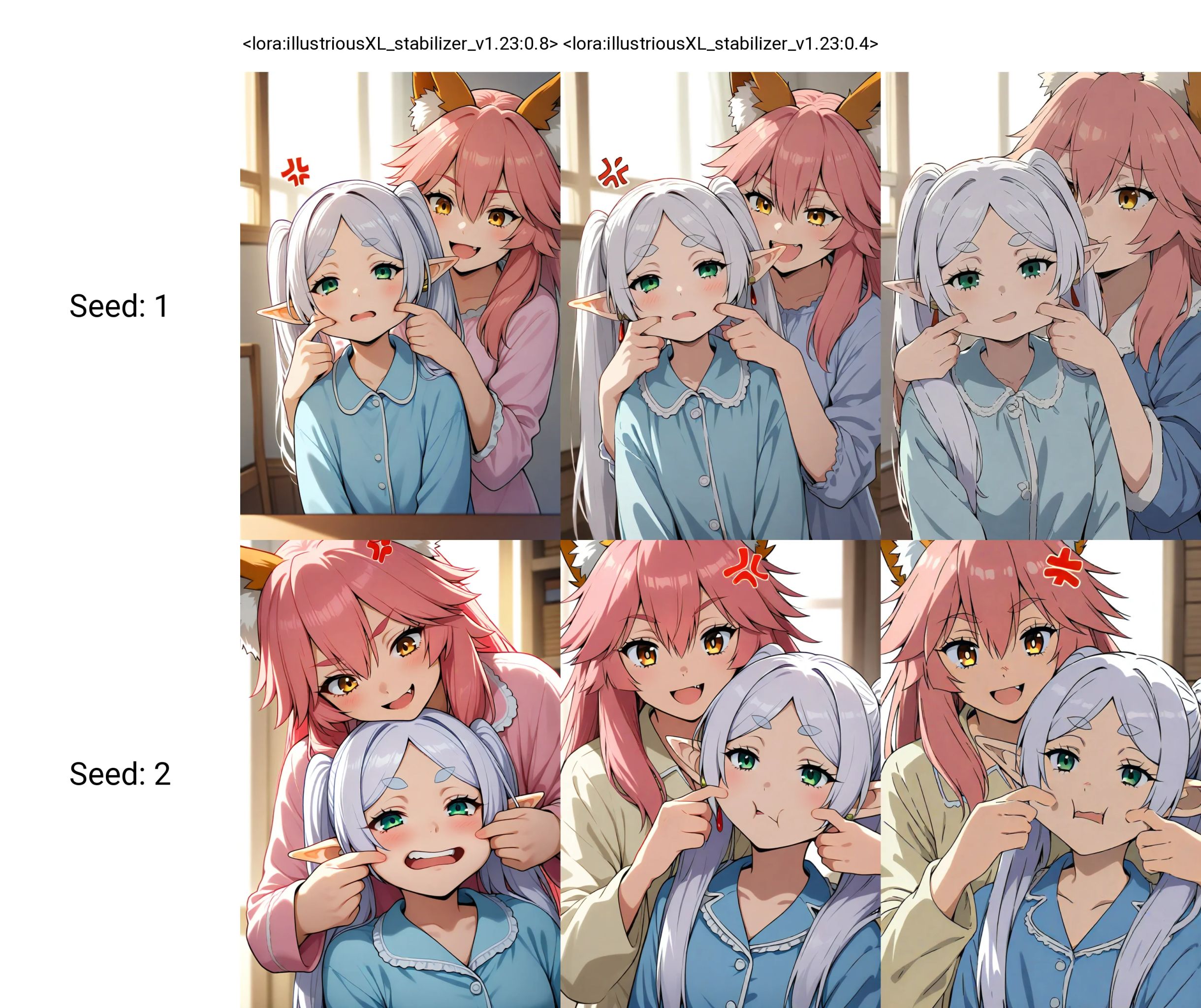 2girls,  tamamo \(fate\),  pink hair on Tensor.Art