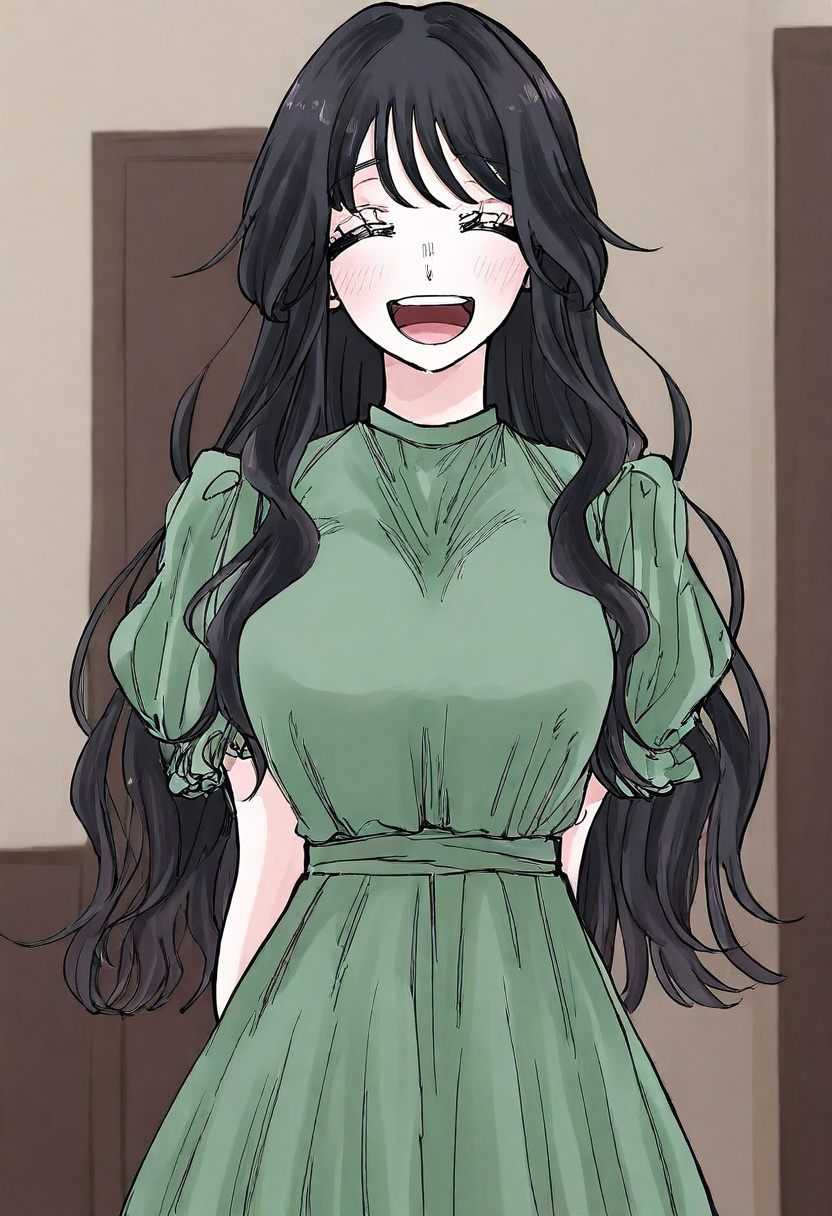 waguri kaoruko,  black hair,  multicolored eyes on Tensor.Art