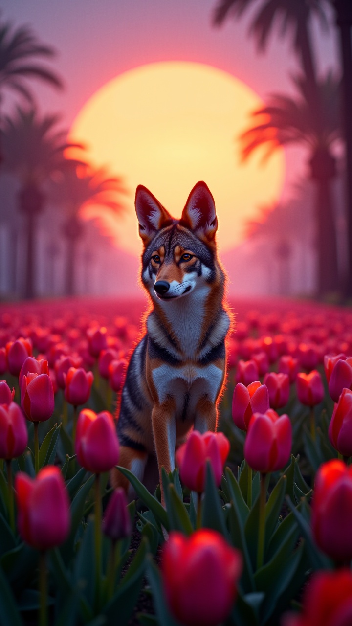 Cinematic still,  surreal,  Tropical Ludicrous Coyote on Tensor.Art
