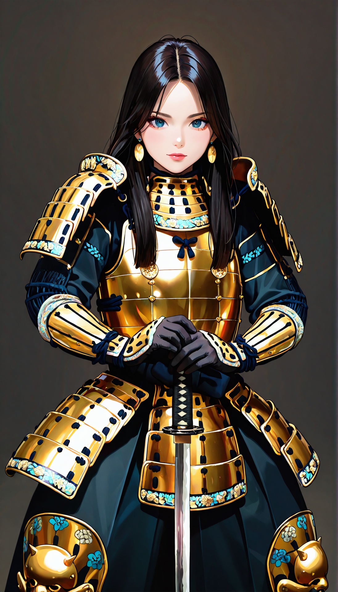 1girl,  solo,  gold armor on Tensor.Art