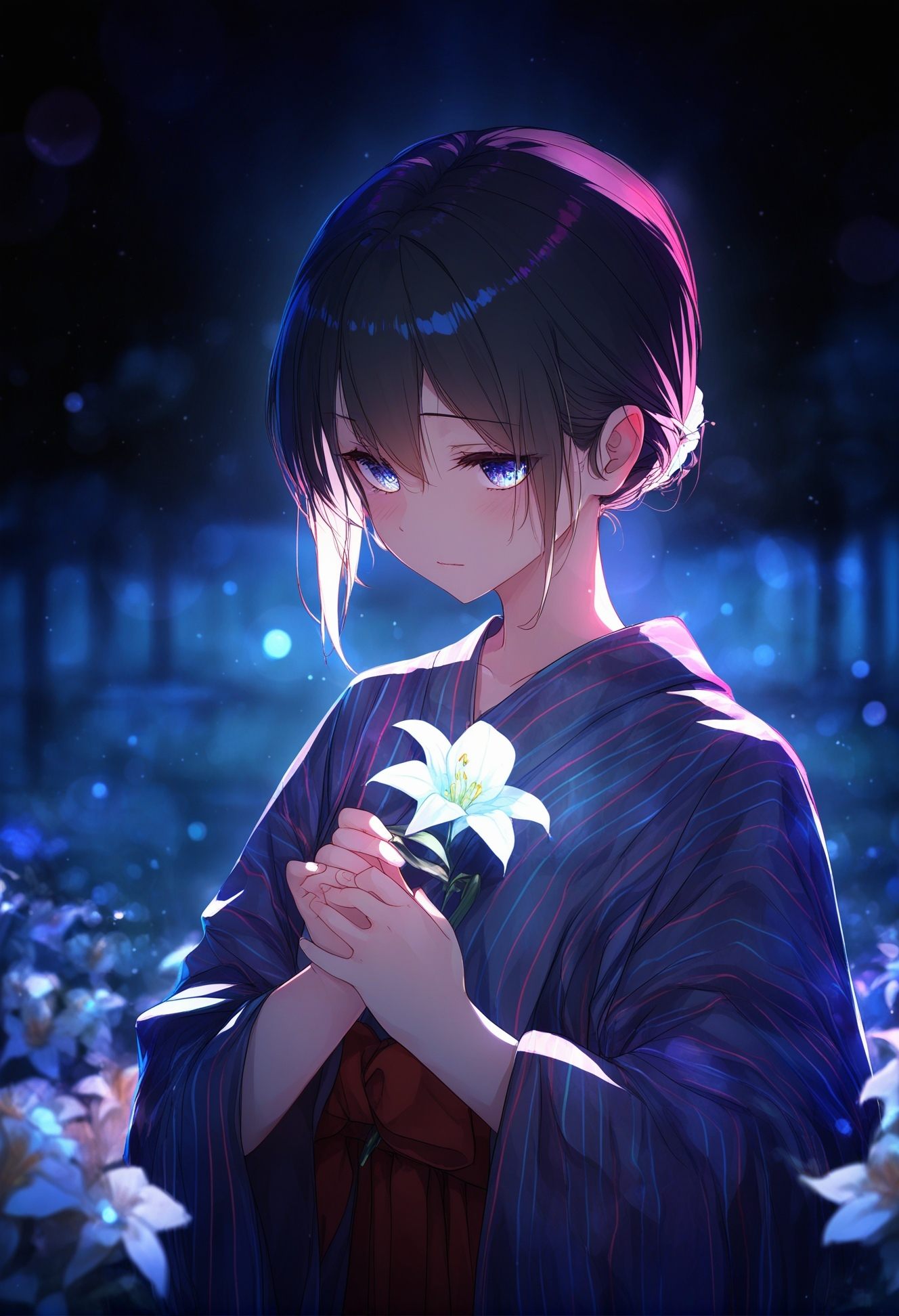 1girl,  kimono,  fog on Tensor.Art