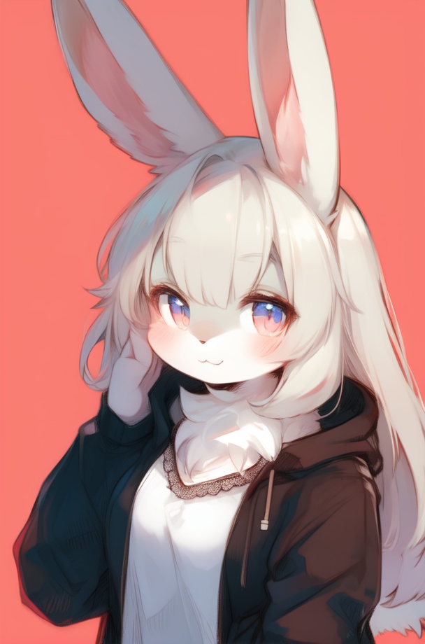 looking at viewer,  furry,  bunny gril on Tensor.Art