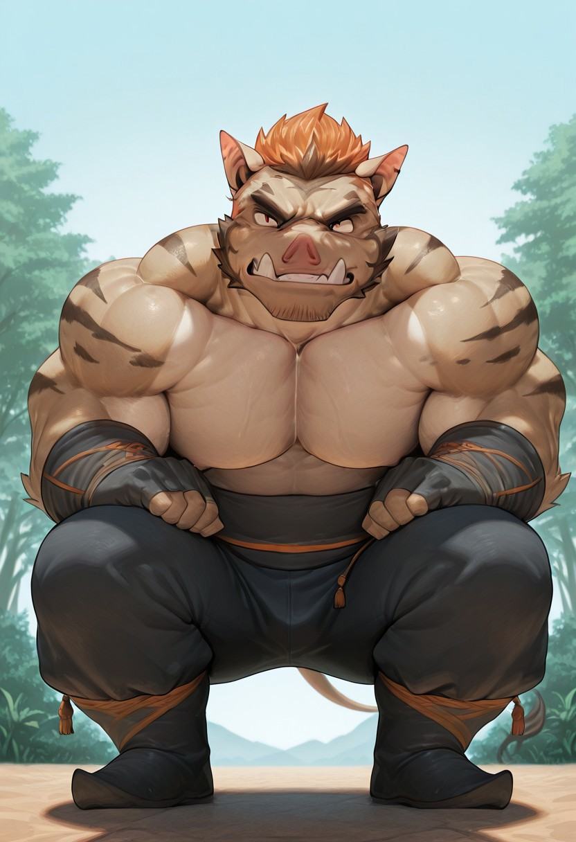 1boy,  male focus,  furry boar on Tensor.Art