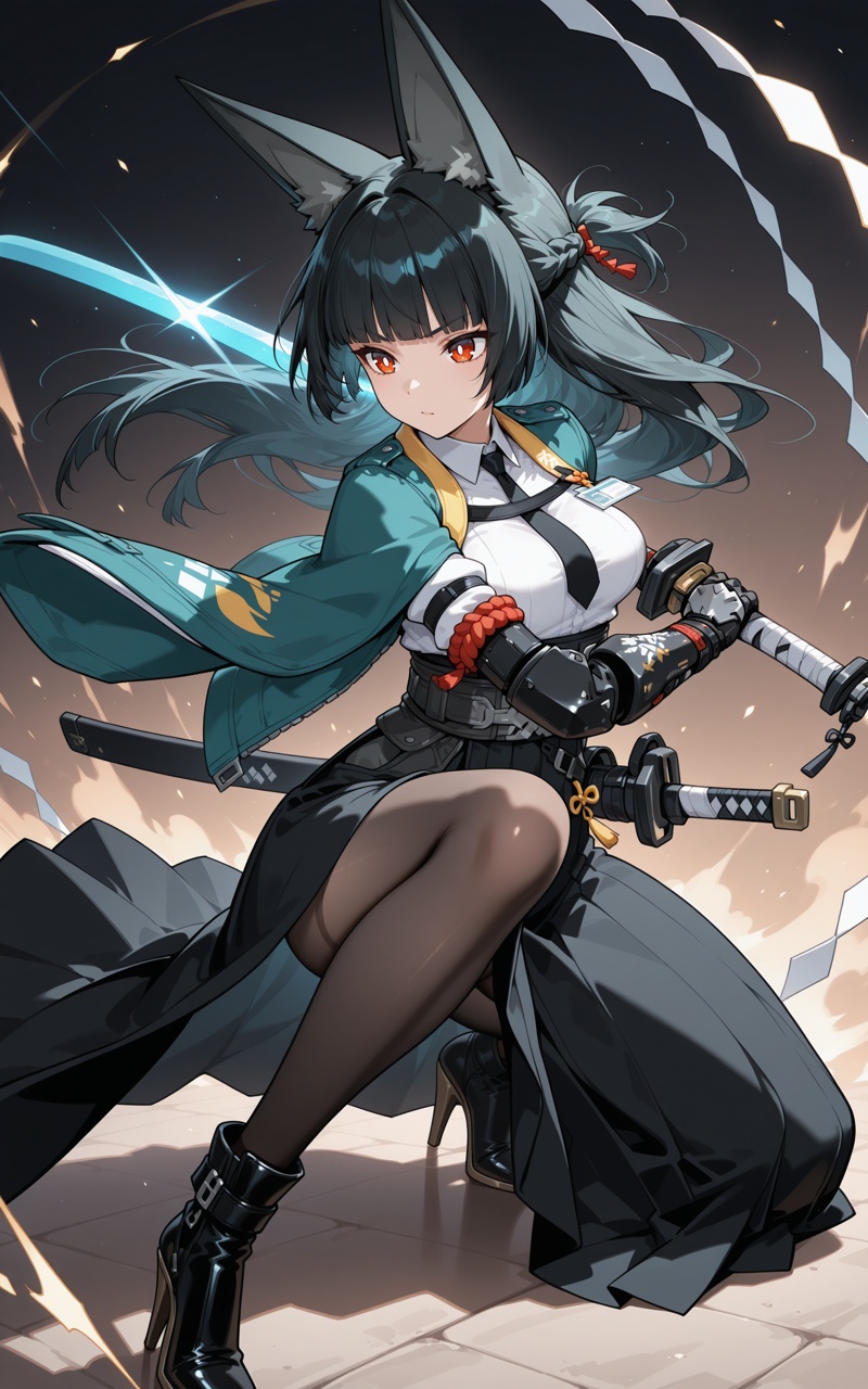 Miyabi Hoshimi\(zenless zone zero\),  fox ears,  red eyes on Tensor.Art