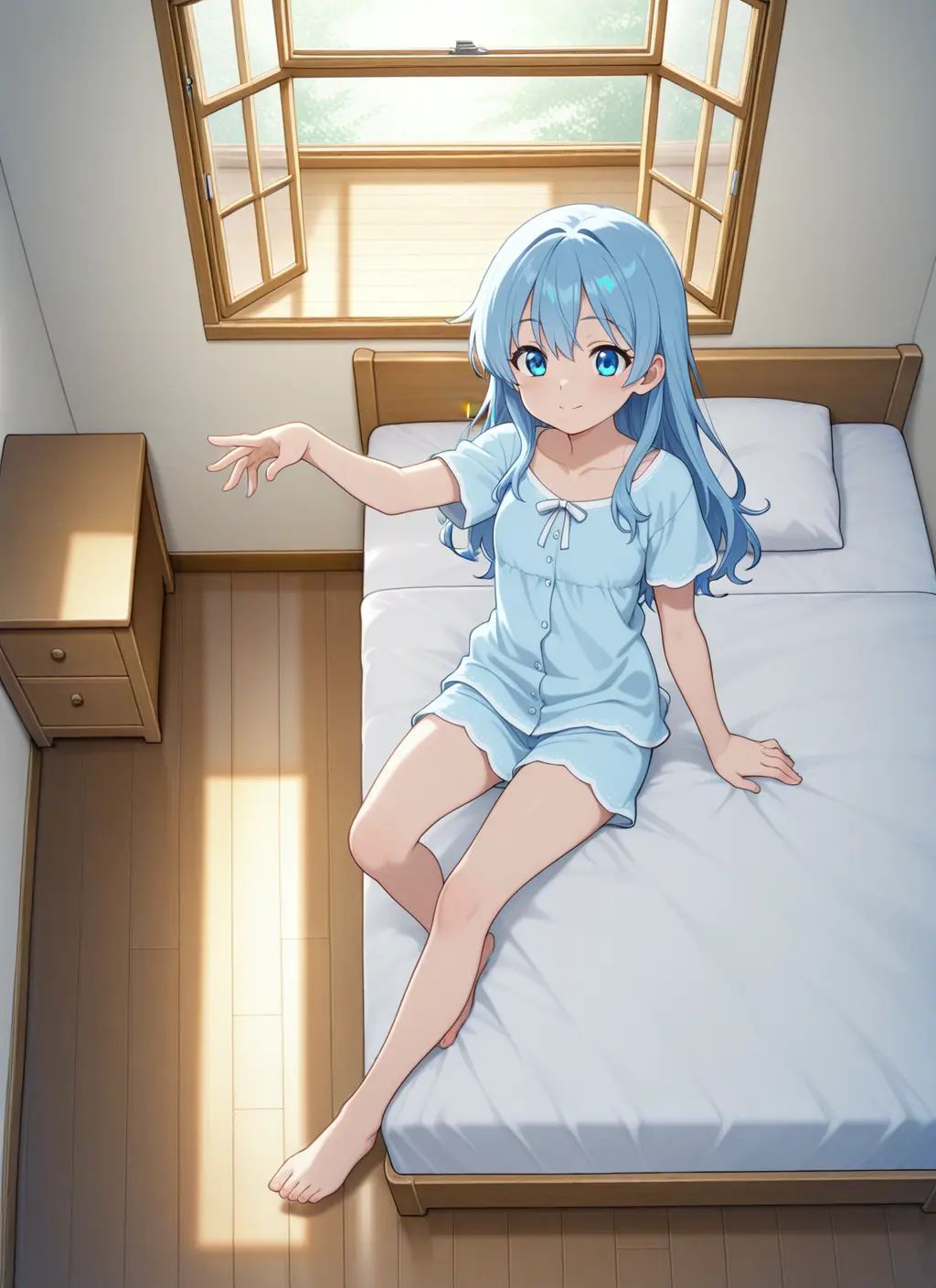 1girl,  blue hair,  blue eyes on Tensor.Art
