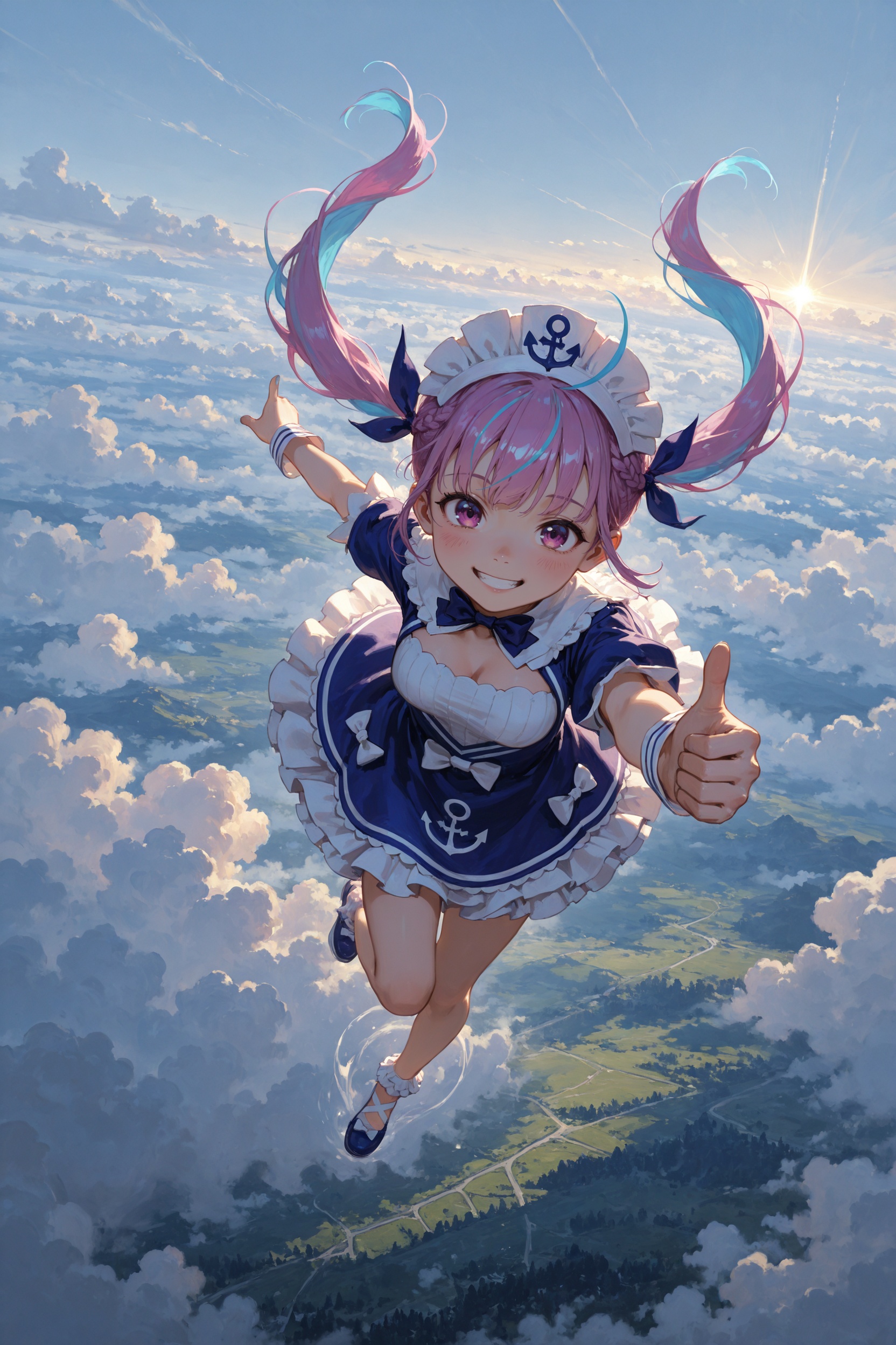 minato aqua \(1st costume\),  falling,  landscape on Tensor.Art