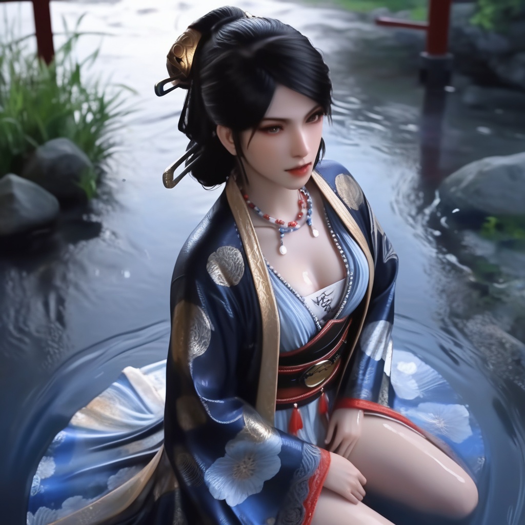 <lora:839-DA-XL-少年白马醉春风-温珞玉:0.8>, (,1girl, ,best quality, ),,  ,(Highest picture quality), (Master's work), , (ultra-detailed), the portrait is centered, 1girl, raiden shogun, nsfw, (wet clothes), blush, bare hips, (sheer shirt), (from above:1.7), (translucent dress), water drop, (rain), (outdoors), stained, wet hair, wet dress, wet, scenery, (long hair), nature background, close up, ((on back)), water,masterpiece, best quality, ultra high res, highly detailed, (abstract expressionism art:1.4), [girl | fire ghost:10], love,, dark rainbow theme, colorful, visually stunning, beautiful, gorgeous, emotional, intricate, perferct shading, rainbow hair,(sit),  ,(cleavage),,