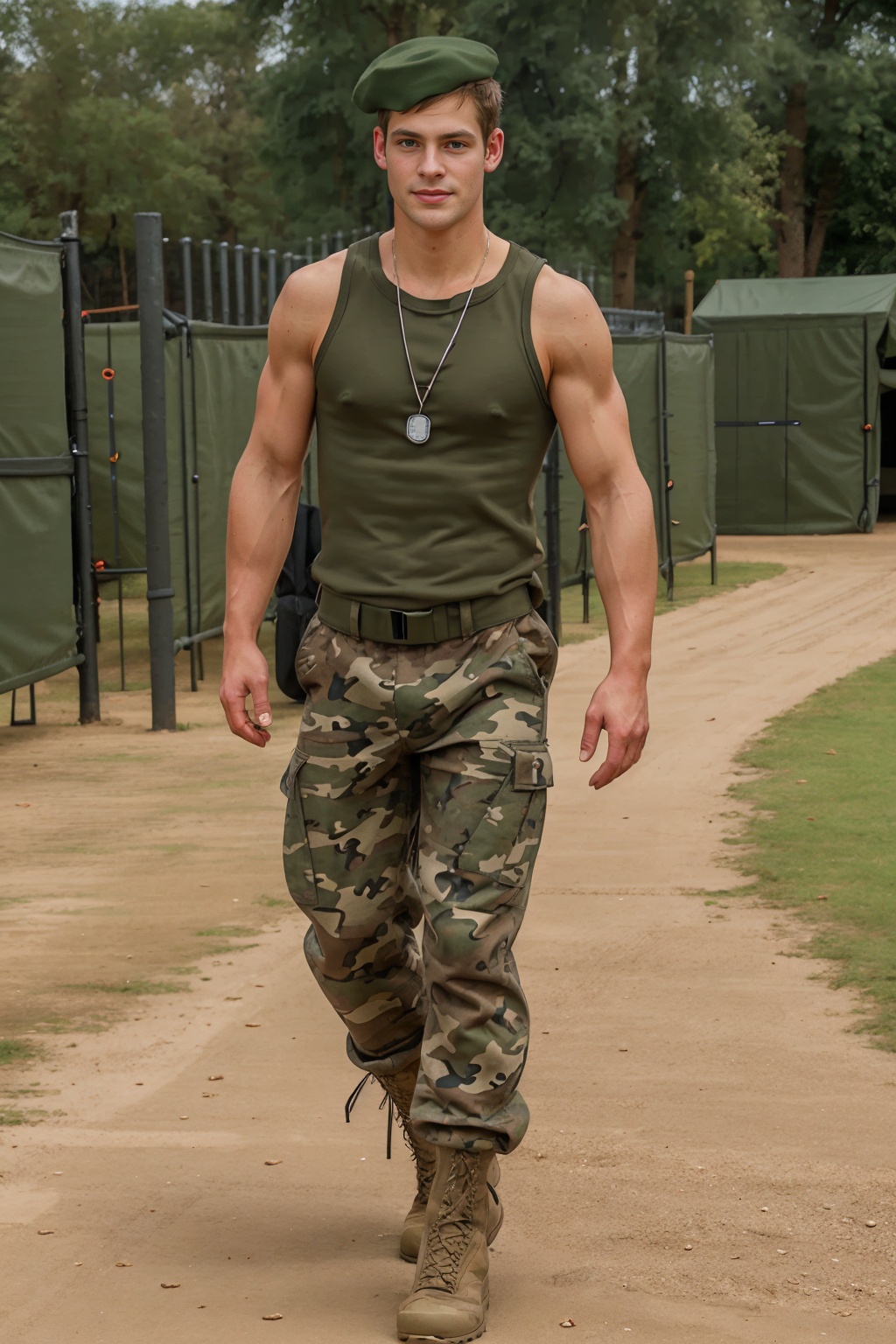 military training obstacle course,  standing,  JackWindsor is a sexysoldier on Tensor.Art
