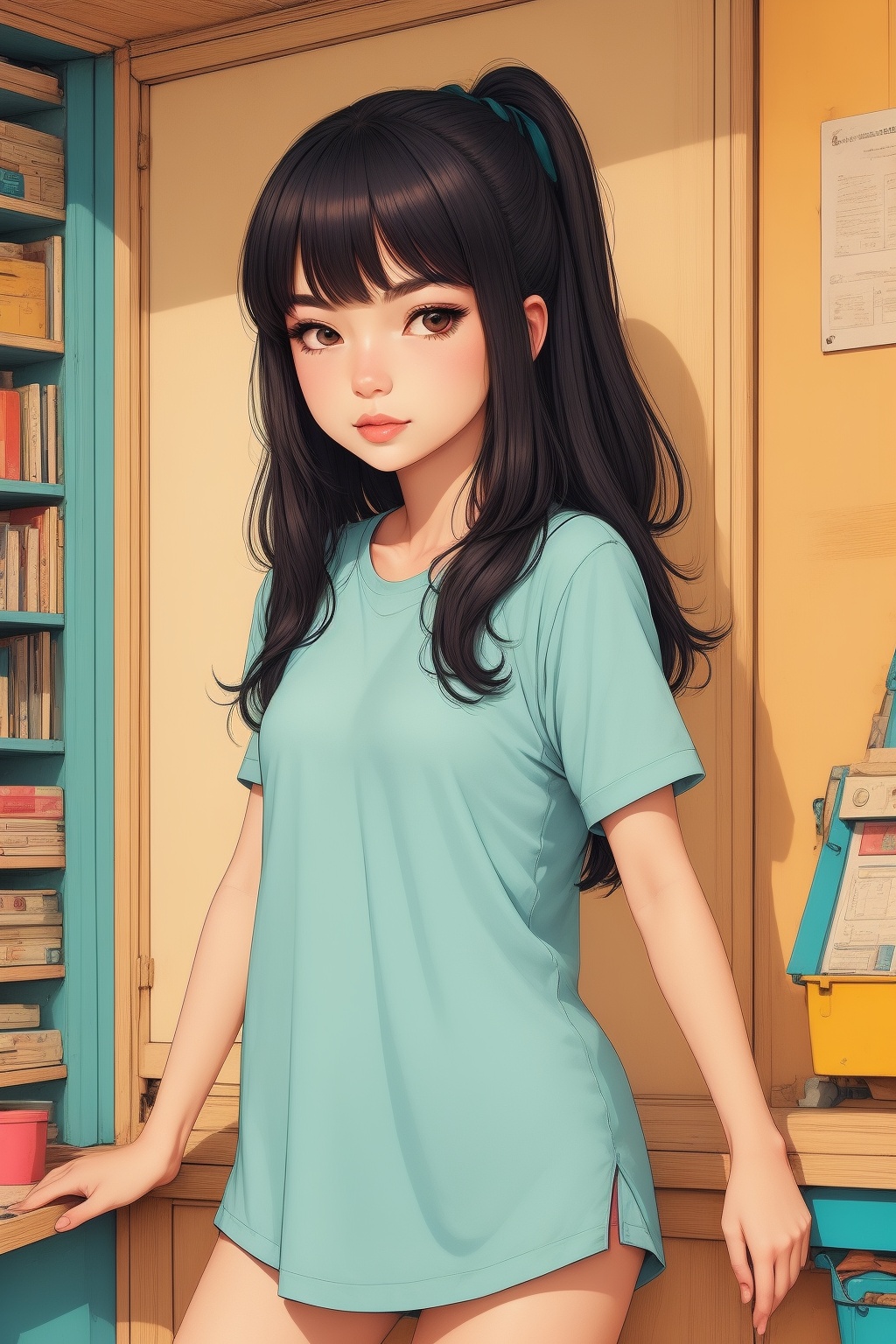 miluo, cartoon, 1girl,  <lora:迷落丨美漫风-000006:0.5>