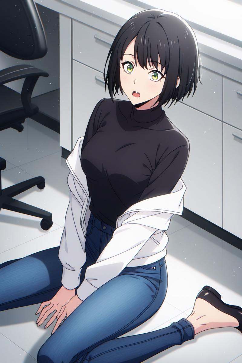 sl-songyi,  green eyes,  short hair on Tensor.Art