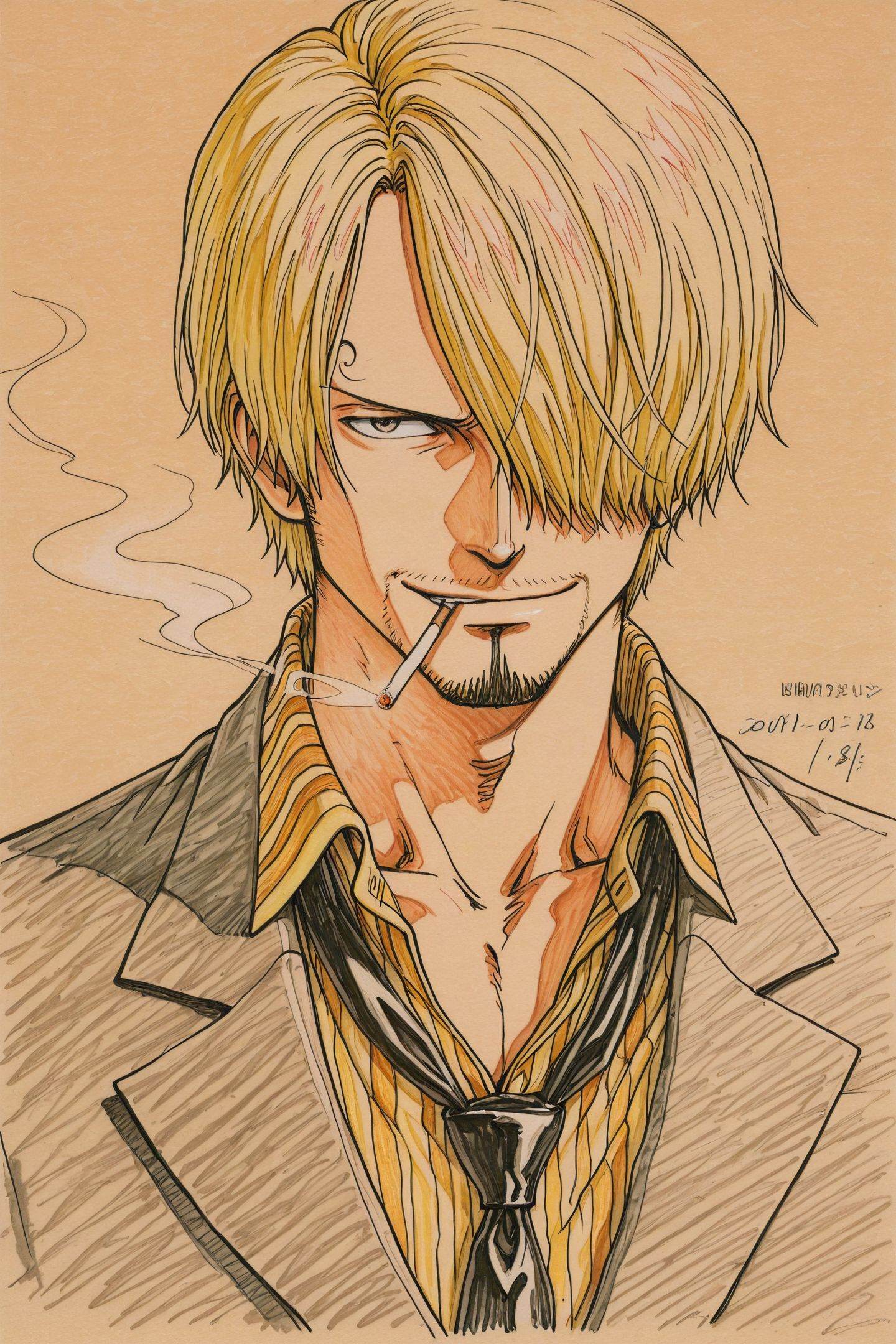 Colorful Line Art,  sanji (one piece),  1boy on Tensor.Art