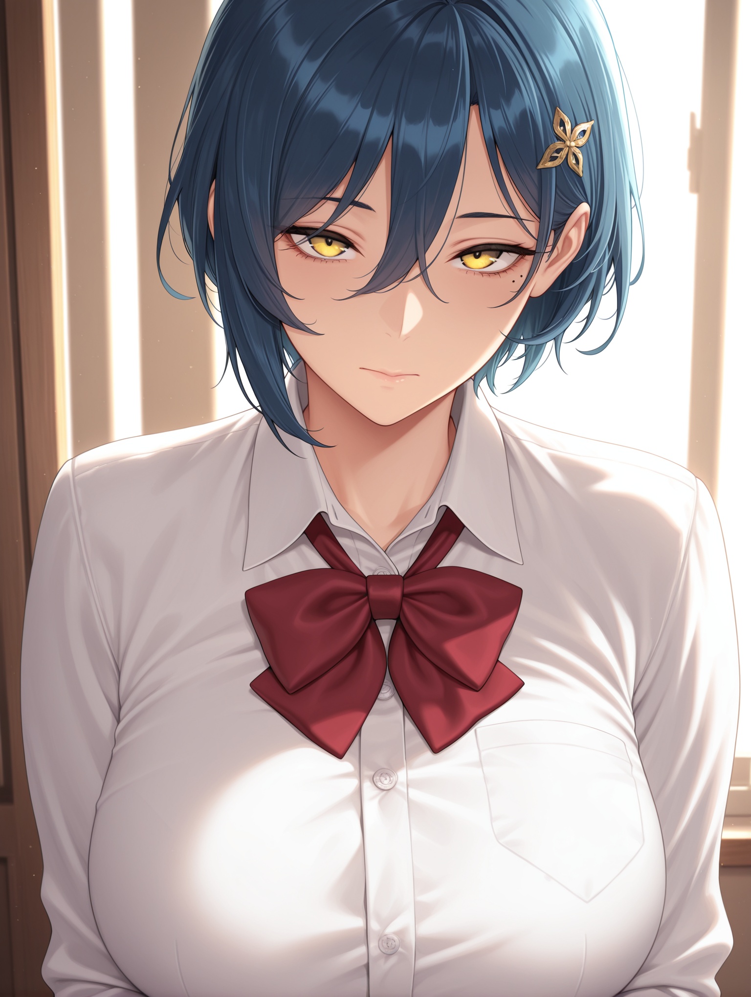 mature female,  solo,  blue hair on Tensor.Art