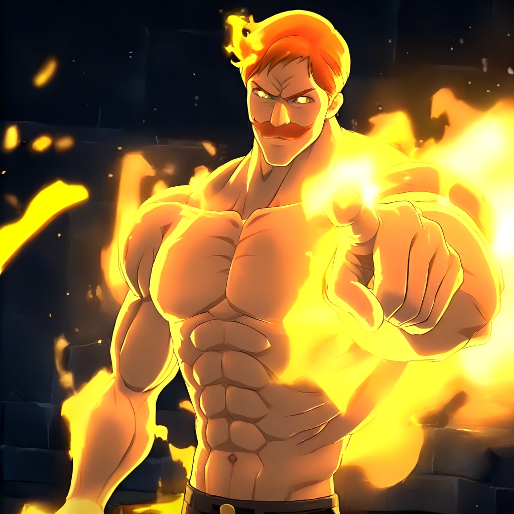 escanor,  solo,  smile on Tensor.Art