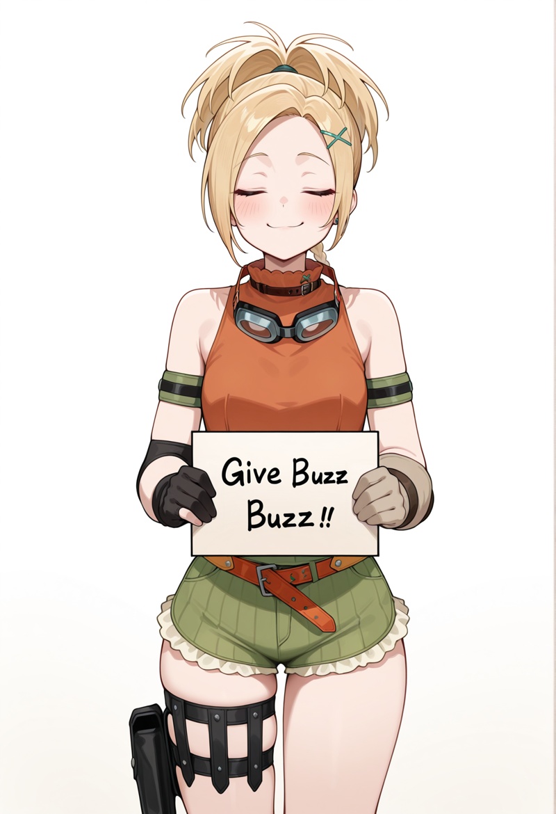 (english text: GIVE BUZZ),  1girl,  solo on Tensor.Art