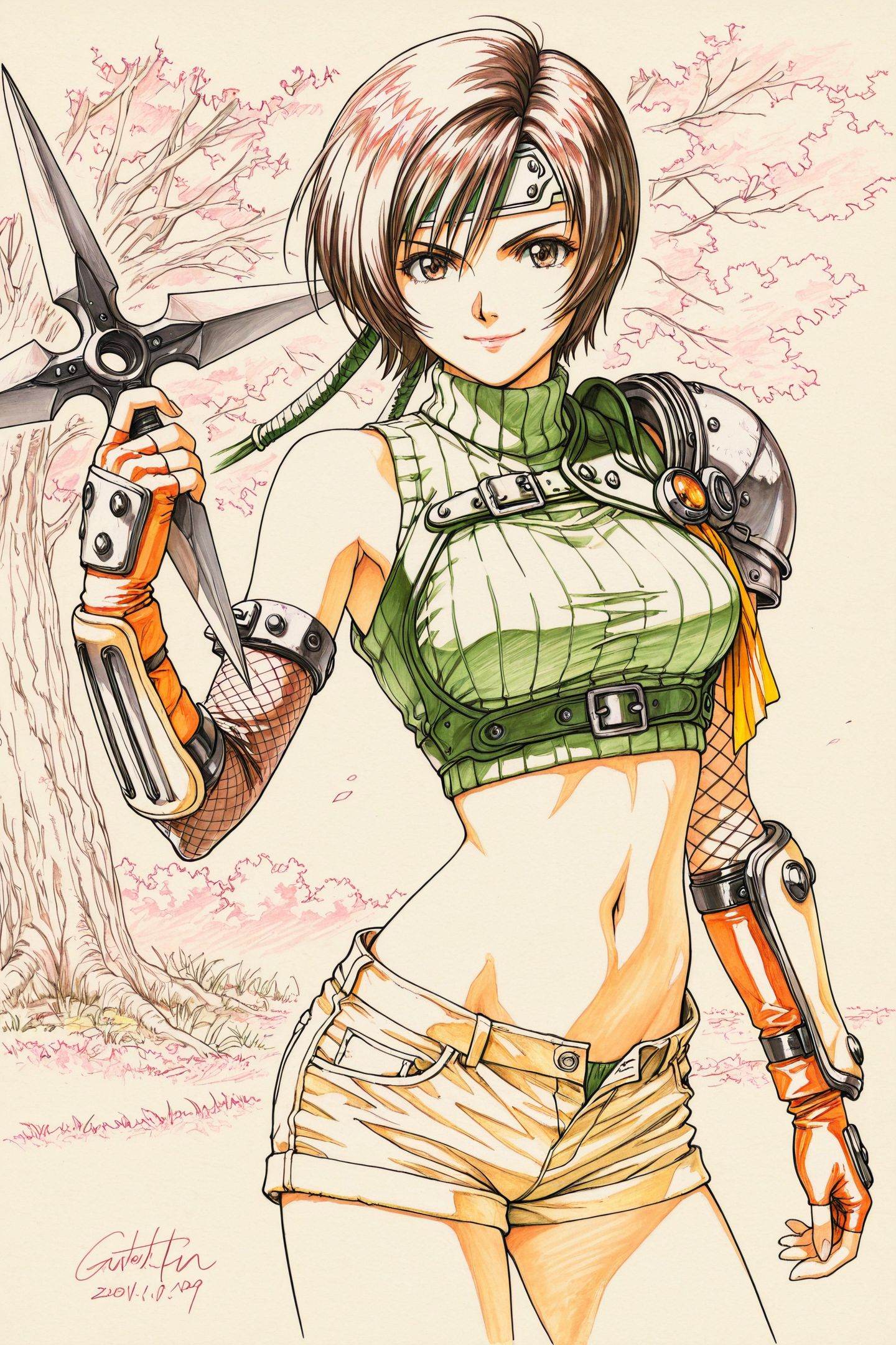 Colorful Line Art,  1girl,  yuffie kisaragi on Tensor.Art