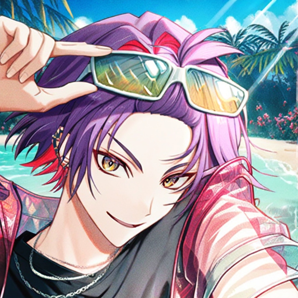 watarai hibari,  1boy,  adjusting eyewear on Tensor.Art