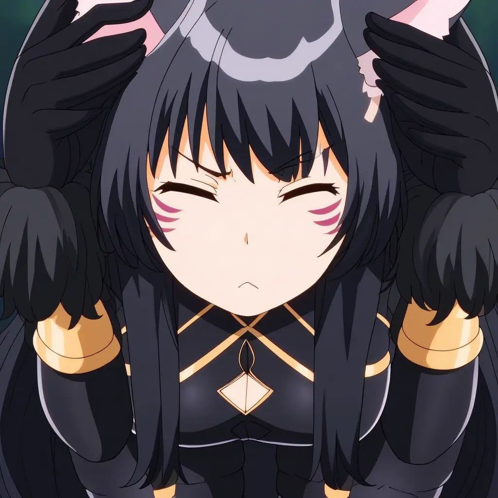 breasts,  Facial mark,  black thigh-highs on Tensor.Art