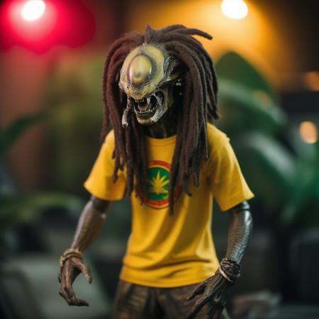 an alien with dreadlocks,  full body,  dressed as a rasta on Tensor.Art