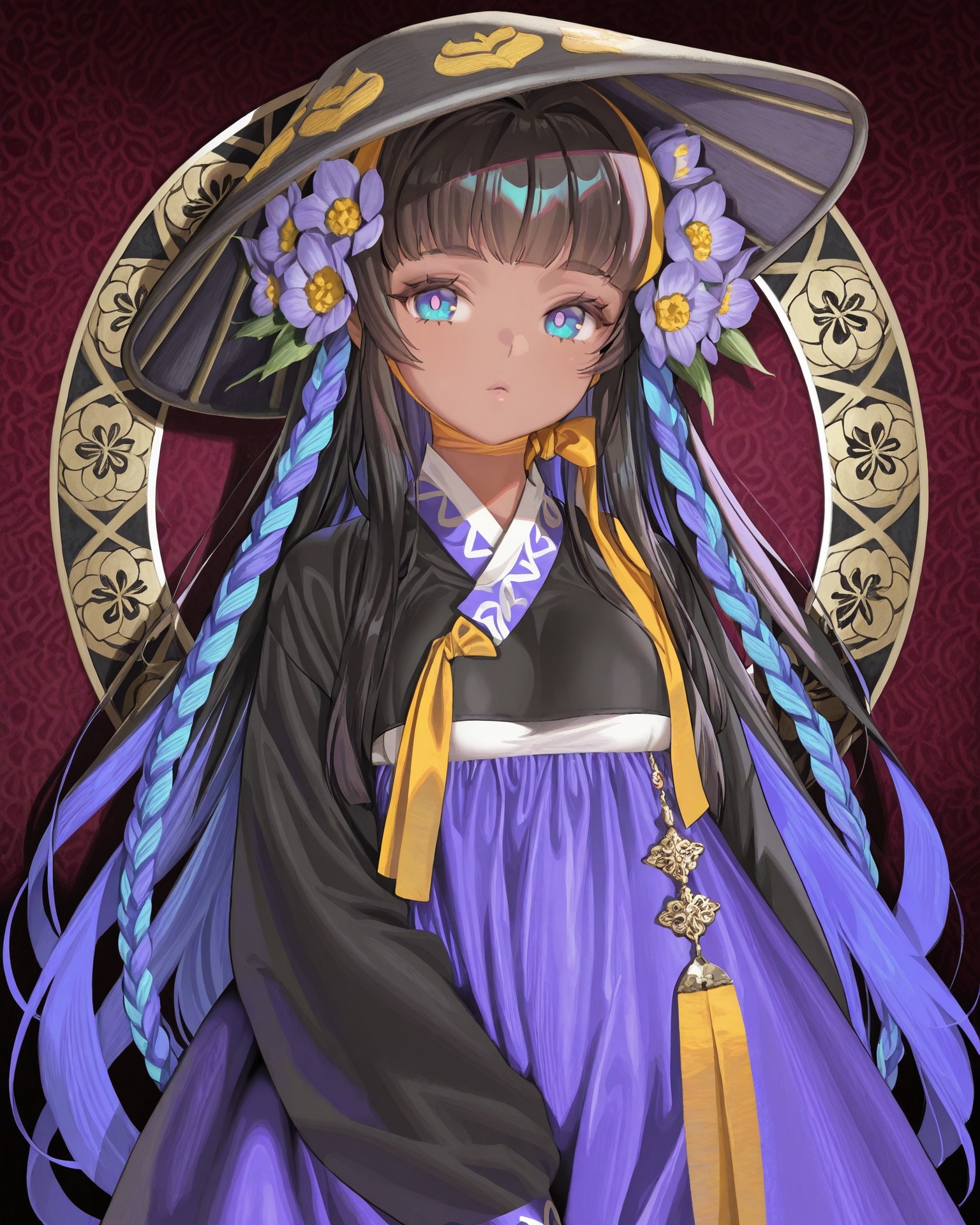 1girl,  jeonfa,  buttercup flowers on Tensor.Art