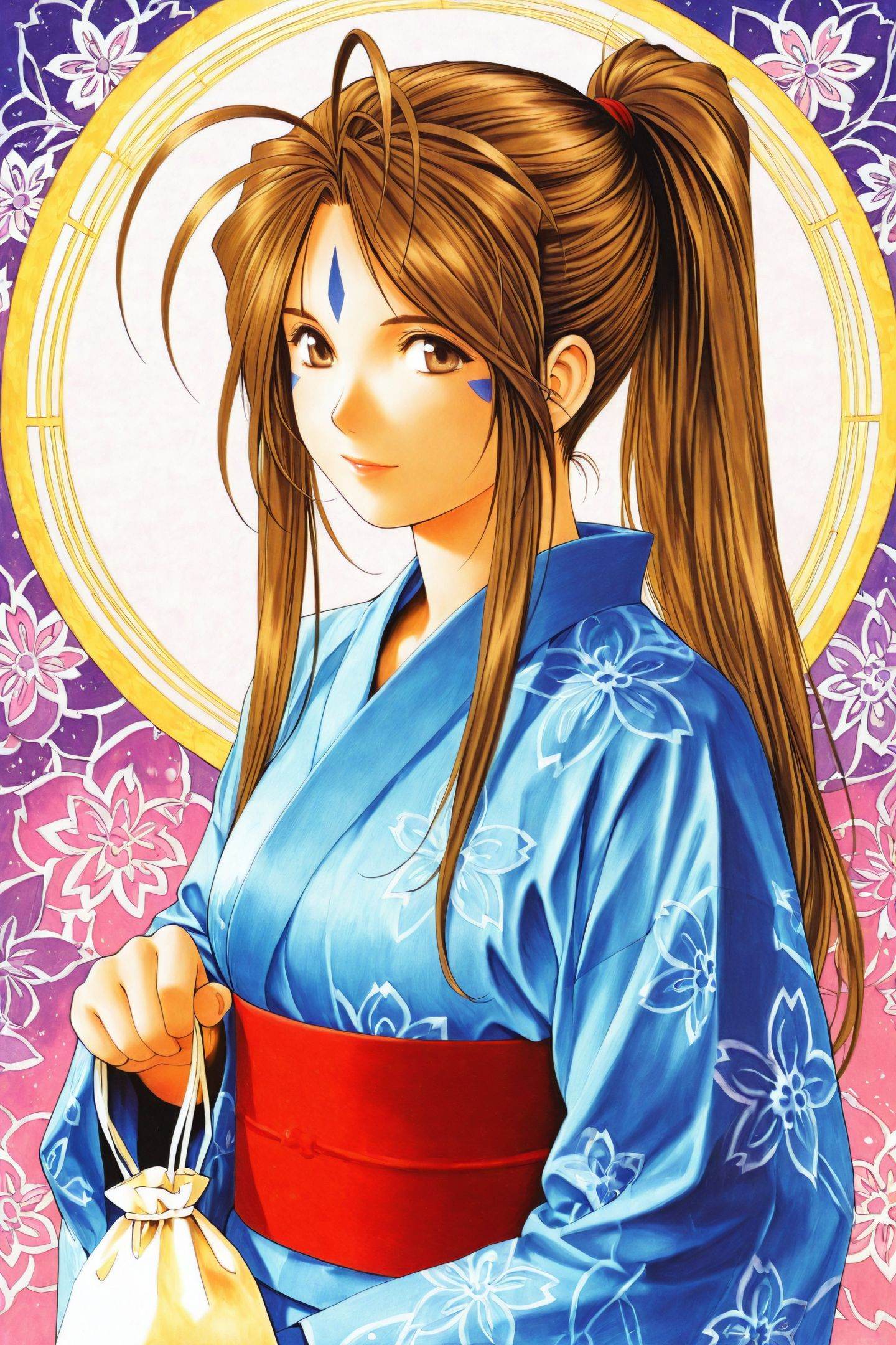 Belldandy,  1girl,  japanese clothes on Tensor.Art