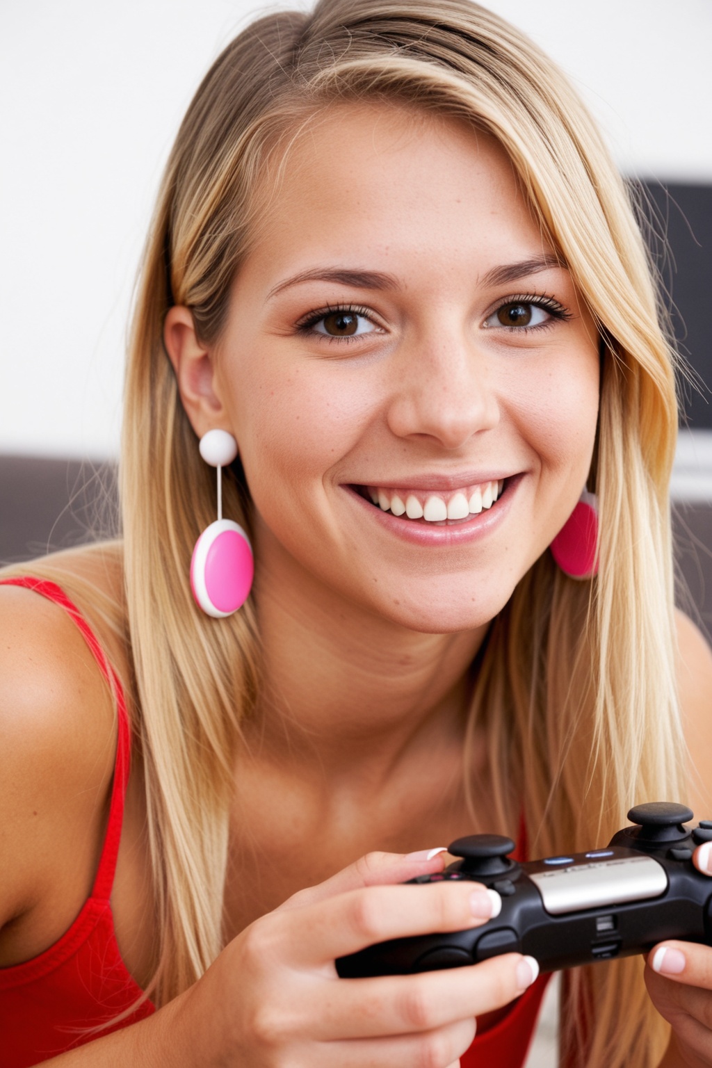 1girl,  blonde hair,  smile on Tensor.Art