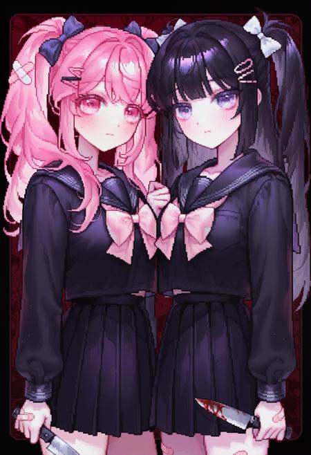 chuu0105,  pixel art,  multiple girls on Tensor.Art