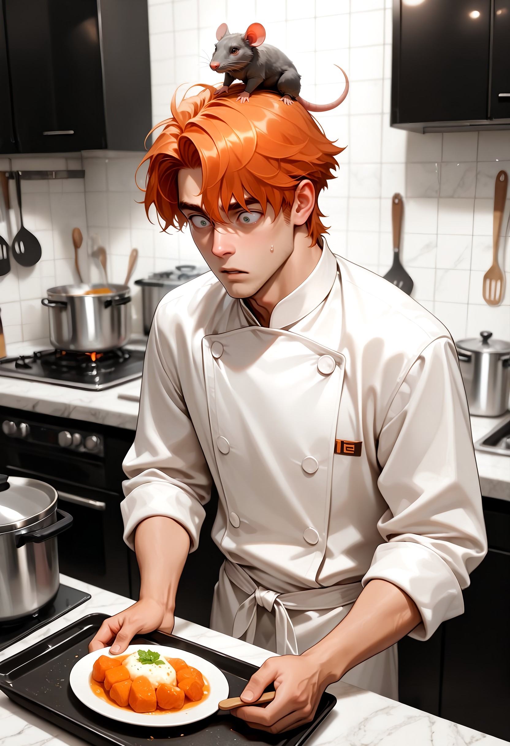 IllusP0s,  1boy,  chef jacket on Tensor.Art