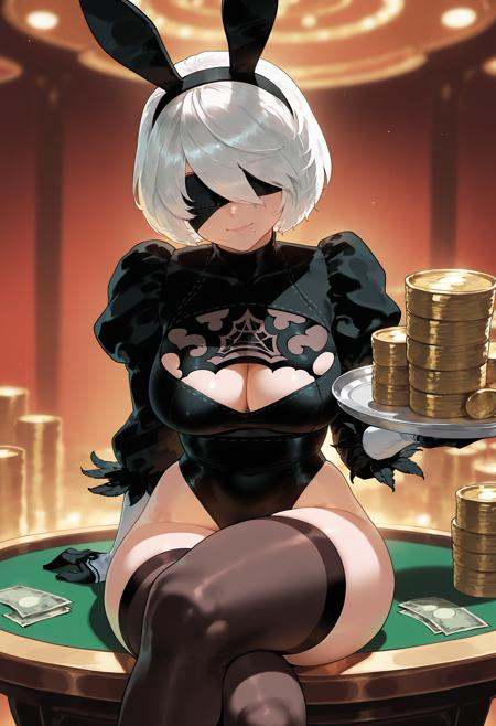 1girl,  2b from nier automata,  medium breasts on Tensor.Art