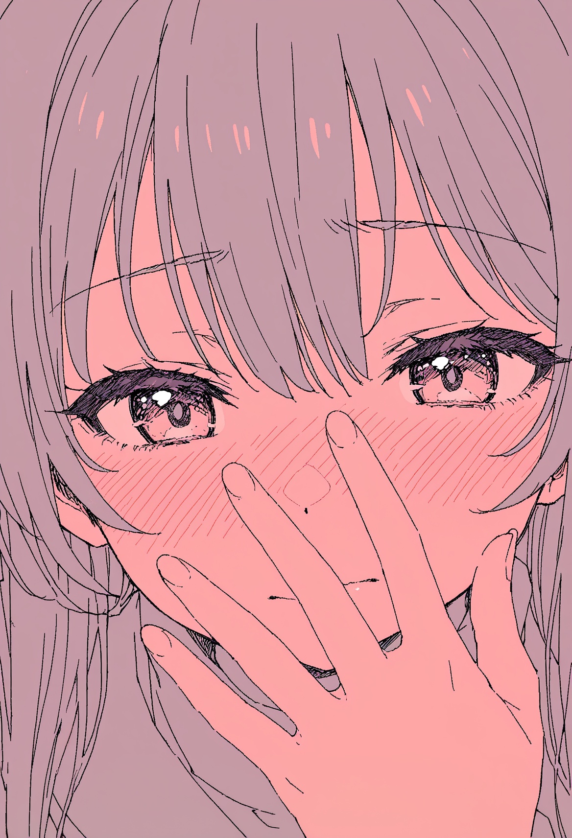 1girl,  close-up,  hand over mouth on Tensor.Art