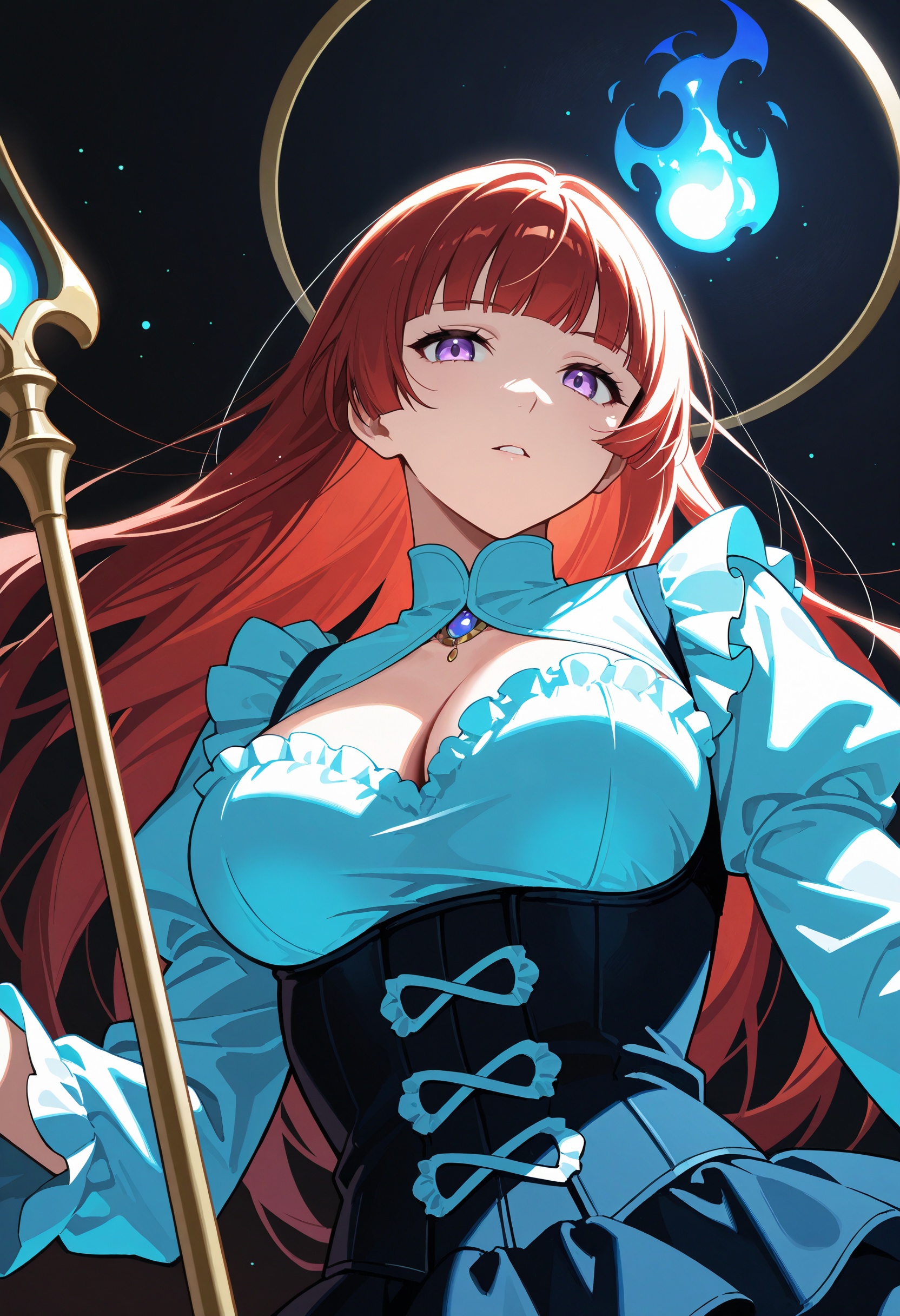 1girl,  solo,  red hair on Tensor.Art