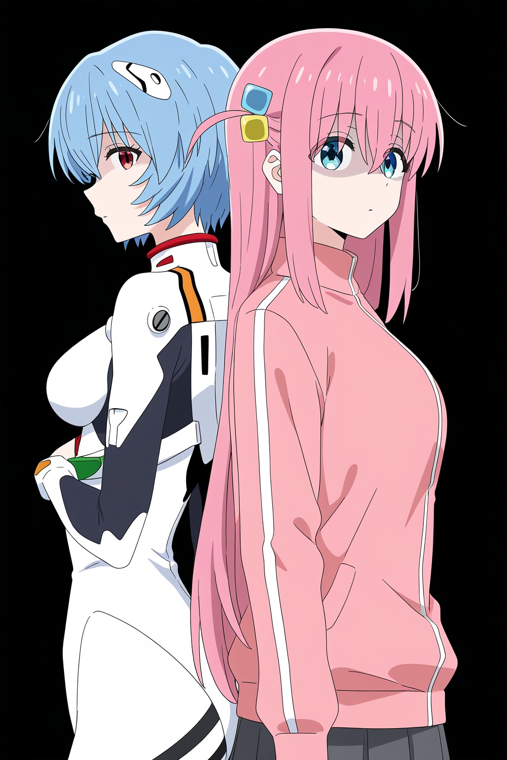 2girls,  gotoh hitori,  ayanami rei on Tensor.Art
