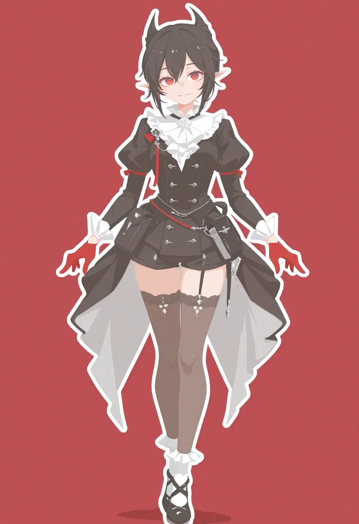 1girl,  solo,  white ascot on Tensor.Art