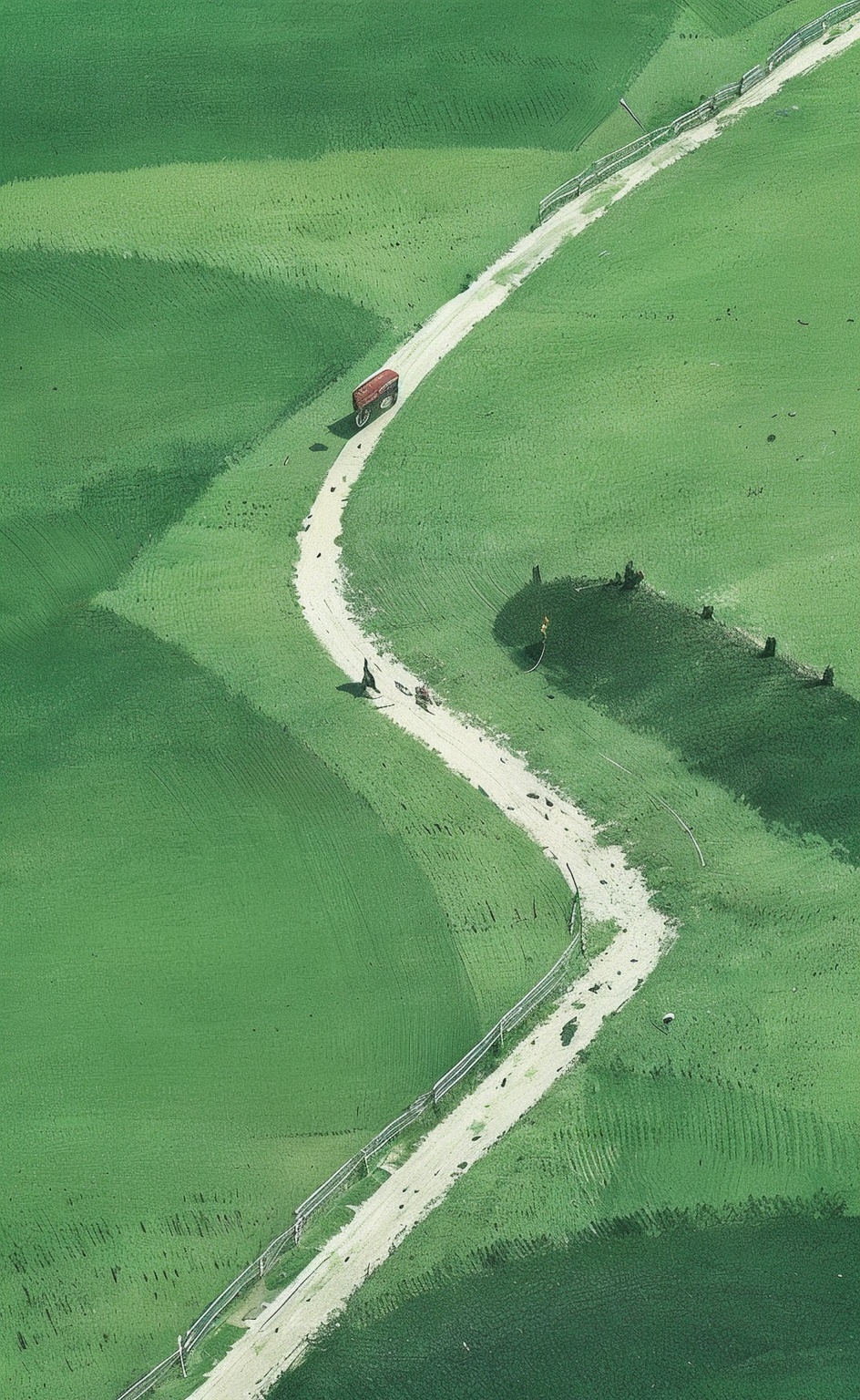 miluo_chahualv, outdoors, road, riding, grass, horse, shadow<lora:艺术插画_sd1.5-lora-v1.0:0.8>