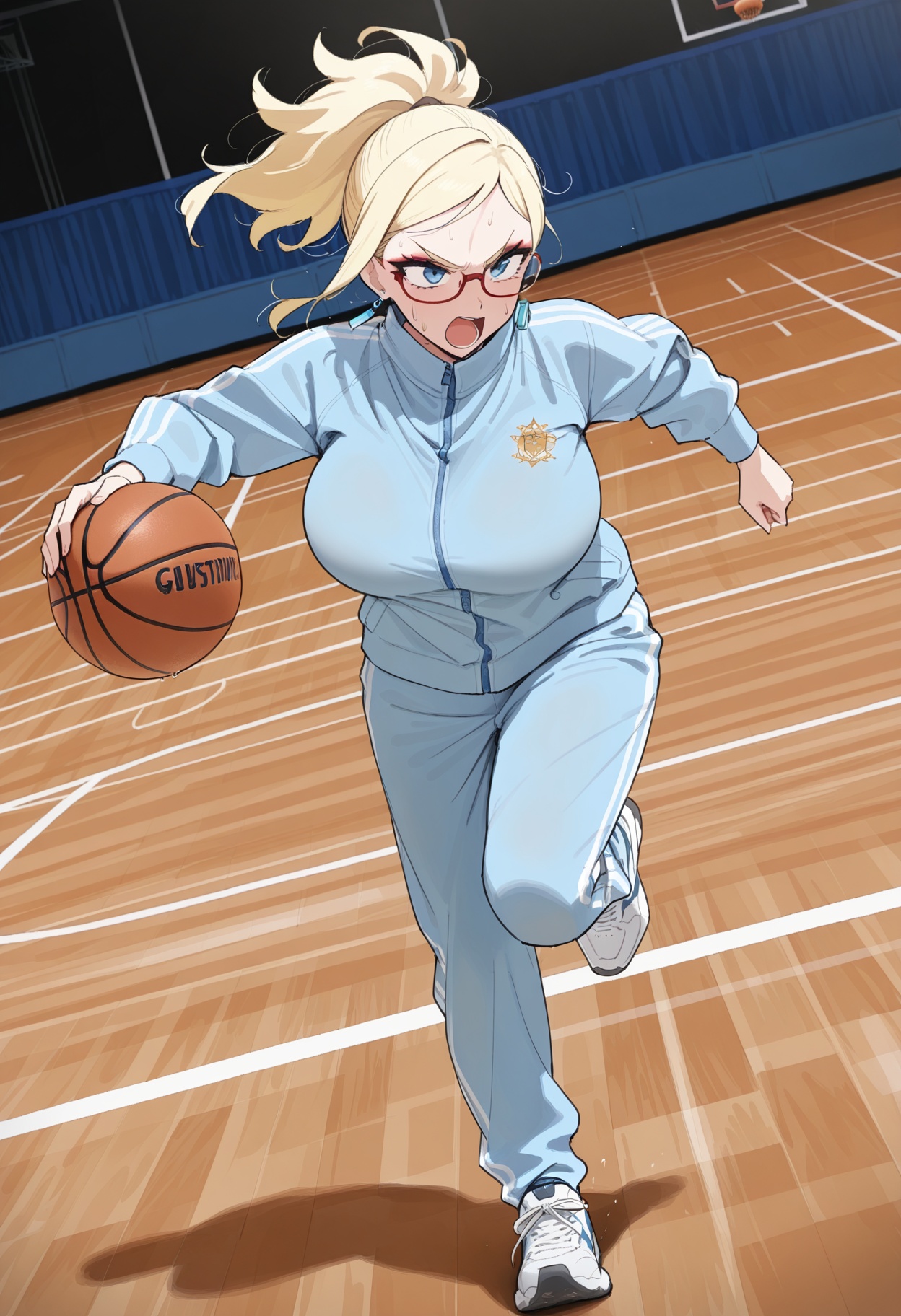 solo,  1girl,  blonde ponytail on Tensor.Art