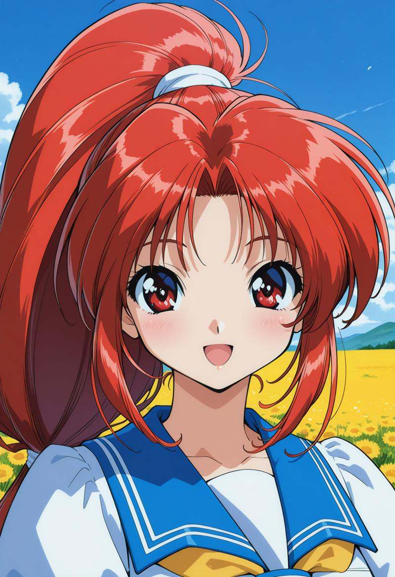 toyoda_karina,  red eyes,  red hair on Tensor.Art