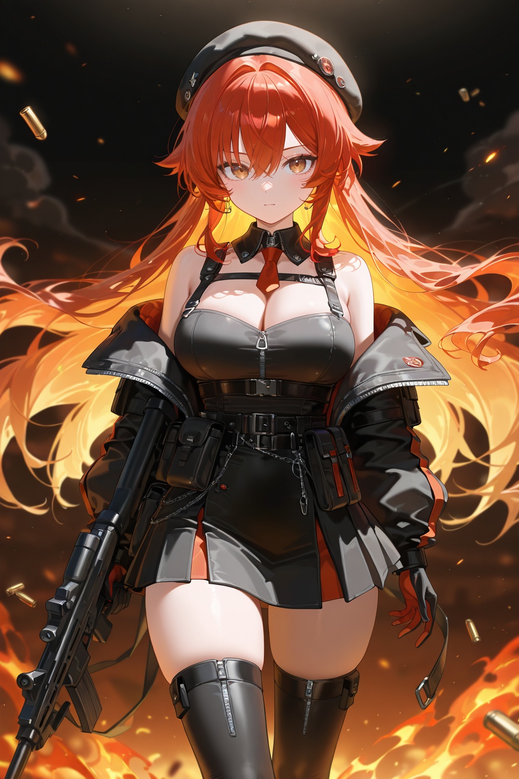 1girl,  bare_shoulders,  belt on Tensor.Art