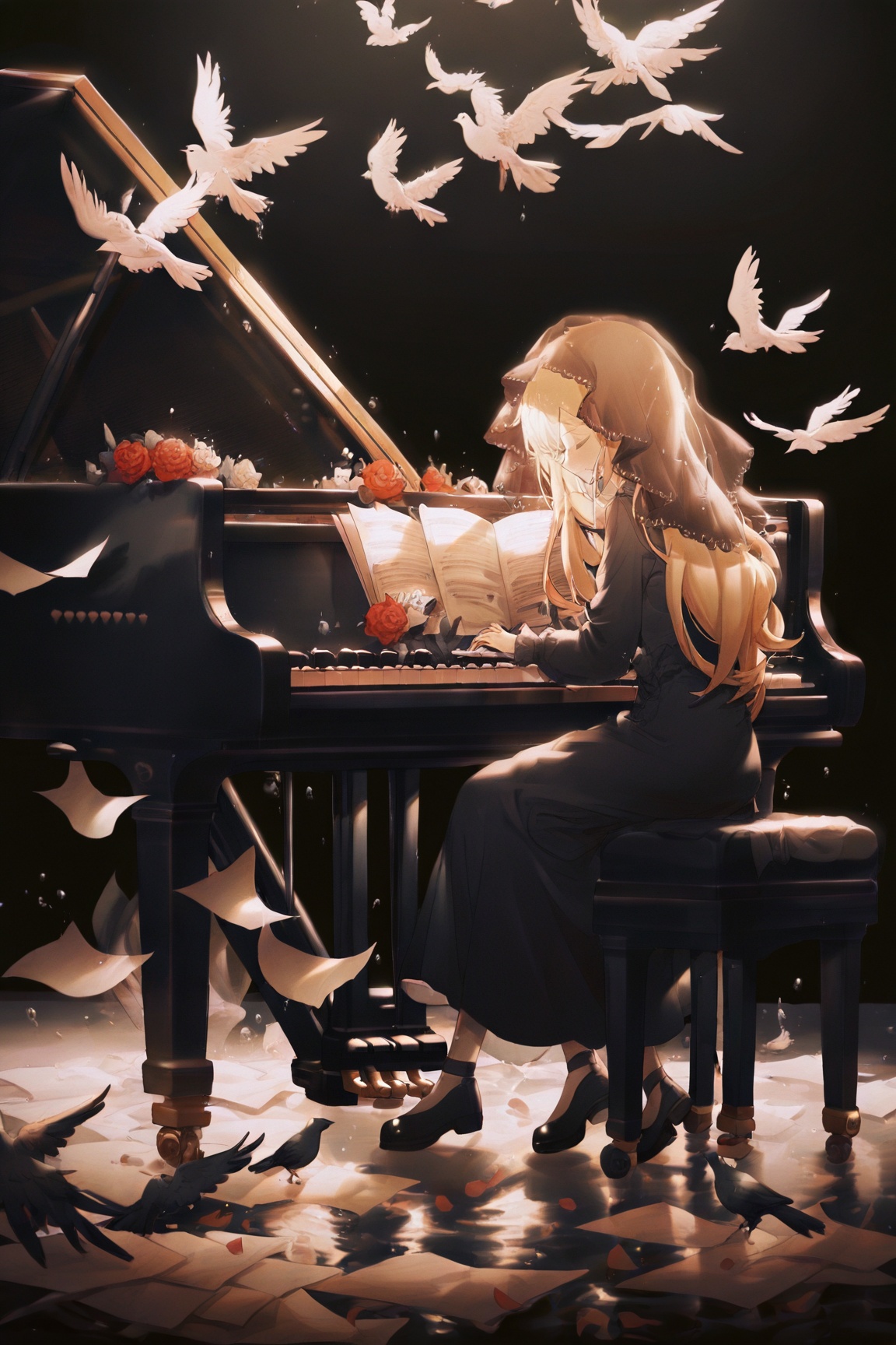 konya karasue,  1girl,  bird on Tensor.Art