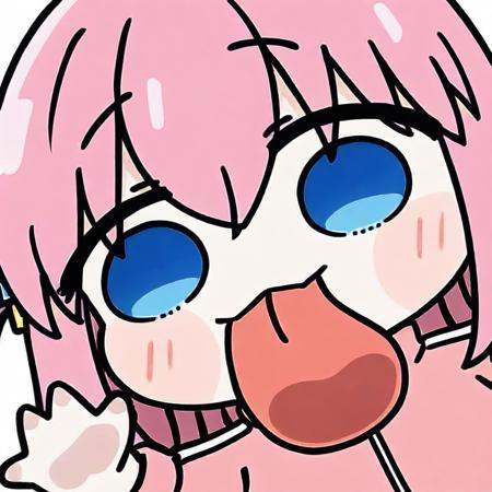 <lora:tongue out_ill-xl:1>,chibi,tongue,tongue out,upper body,waving,masterpiece,best quality,masterpiece,best quality,1girl,gotoh_hitori,solo,pink_hair,cube_hair_ornament,hair_ornament,blue_eyes,white_background,simple_background,looking_at_viewer,long_hair,jacket,pink_jacket,one_side_up,hair_between_eyes,track_jacket,blush,