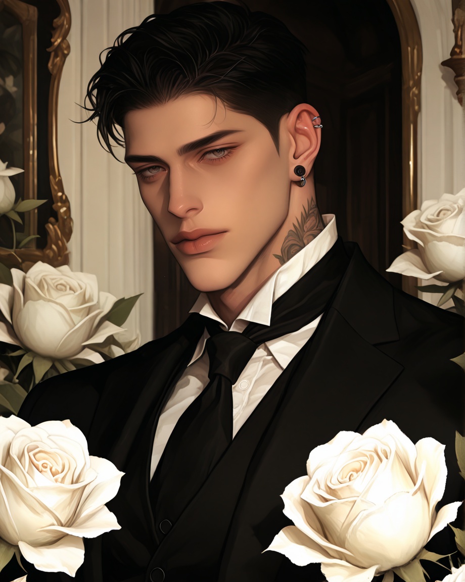 male focus,  solo,  mature on Tensor.Art